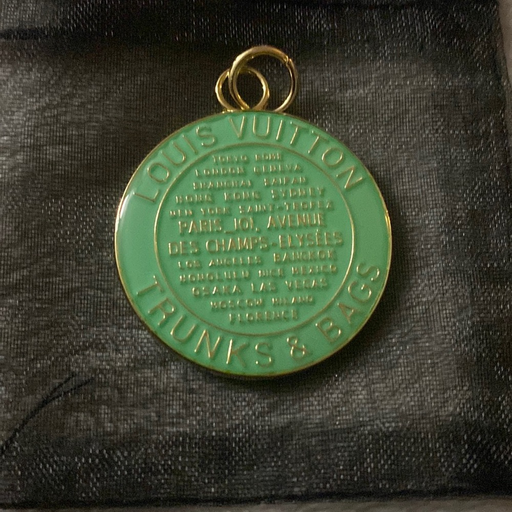Super rare Tiffany blue green trunks and bags charm Louis Vuitton LARG…